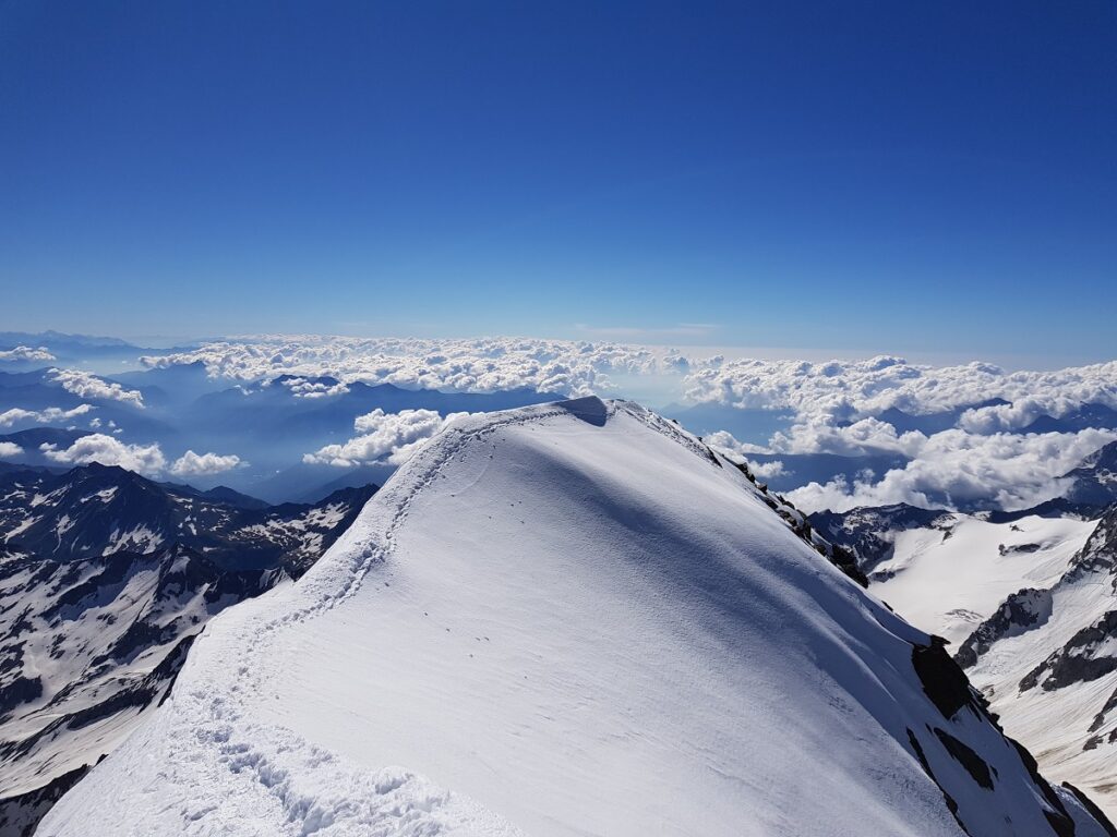 Mountain ridge of Weissmies in Switzerland