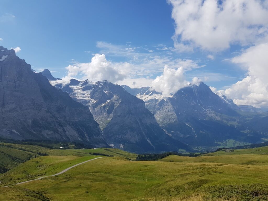 View of Grindelwald and surrounding mountains from Grosse Scheidegg